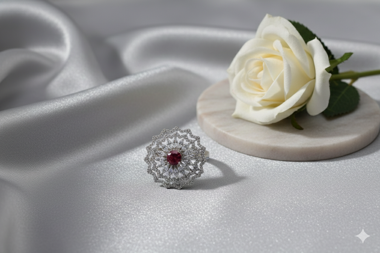 The Crimson Mandala Ring
