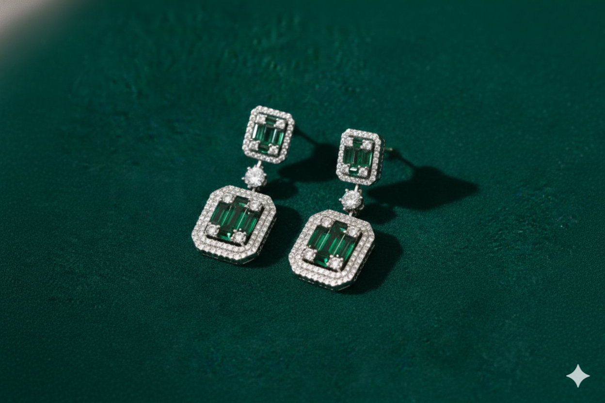 The Emerald Deco Grandeur Drops.