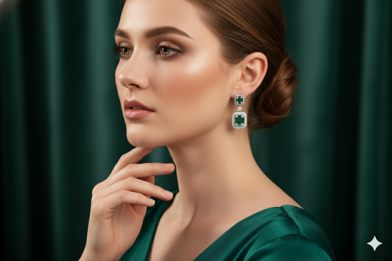 The Emerald Deco Grandeur Drops.