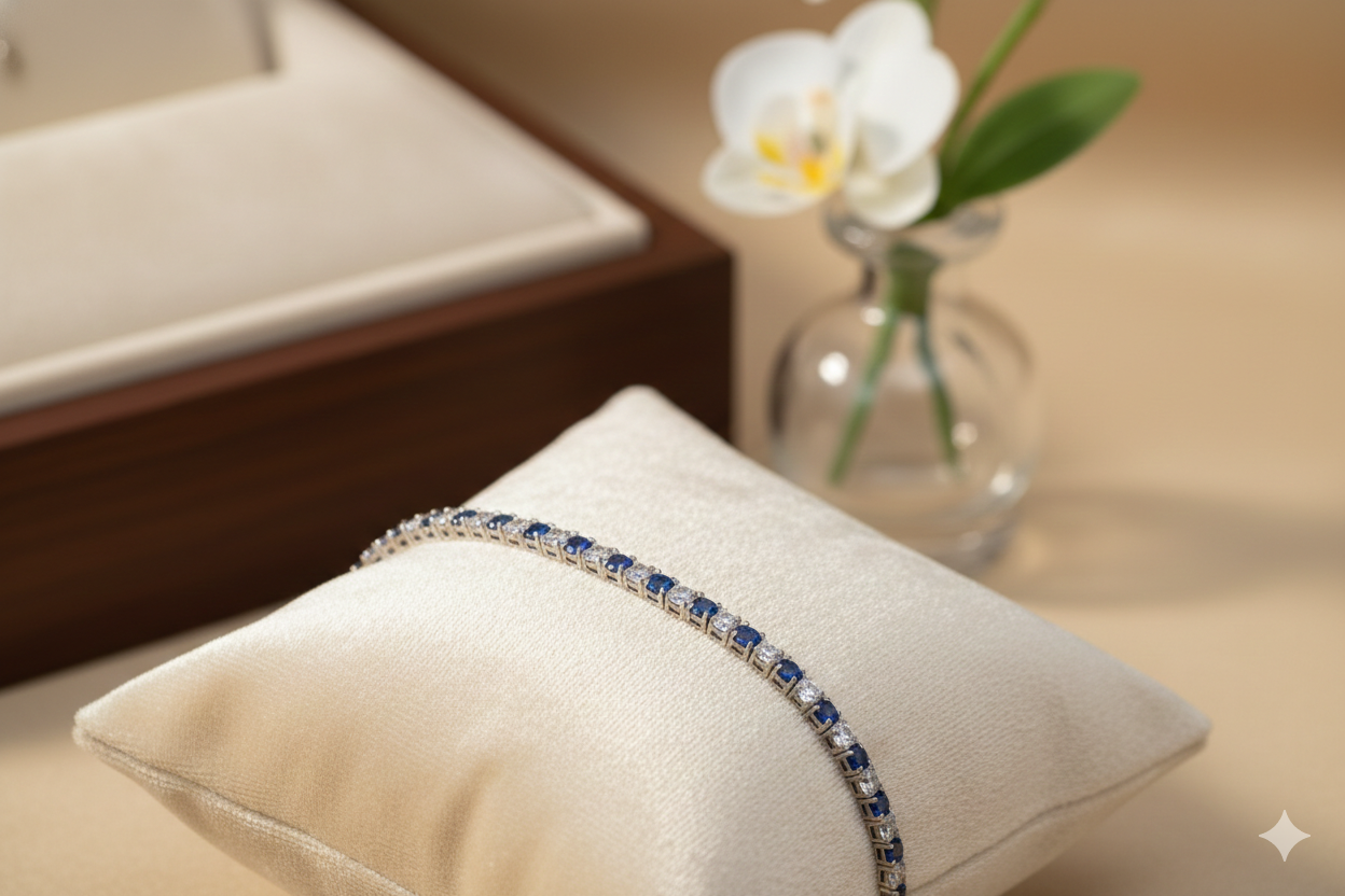 Alternating Sapphire Tennis Bracelet