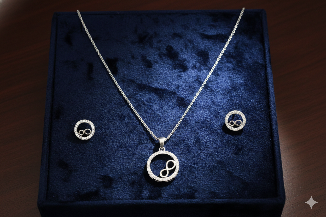 Eternal Radiance Infinity Halo Necklace Set