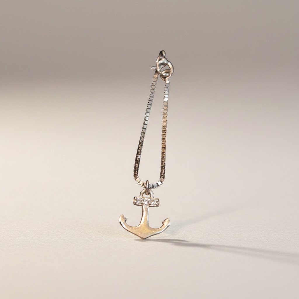 Silver Anchor Box-Chain Watch Charm