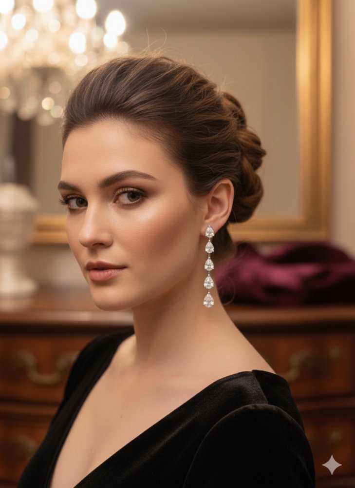 Celestial Teardrop Drop Earrings