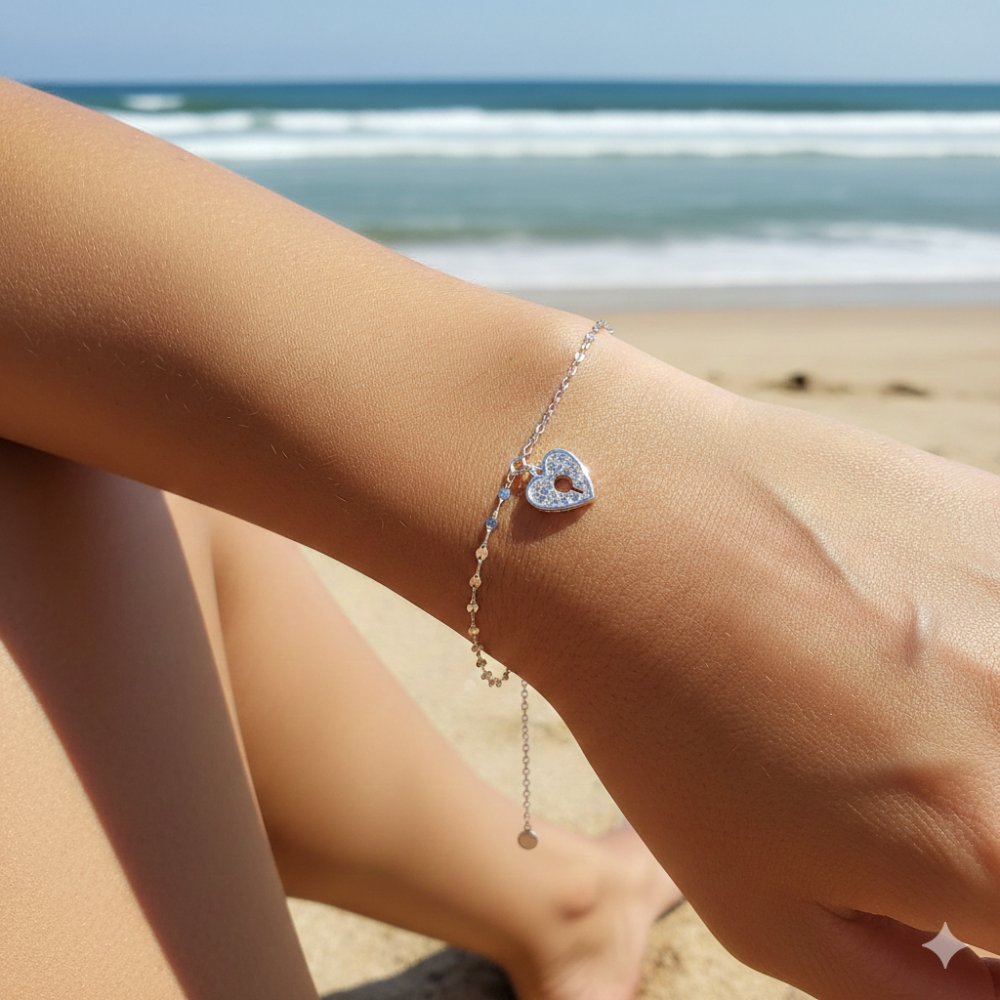 Keyhole Heart Link Bracelet