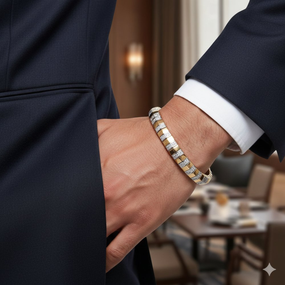 The Sterling Grid Cuff