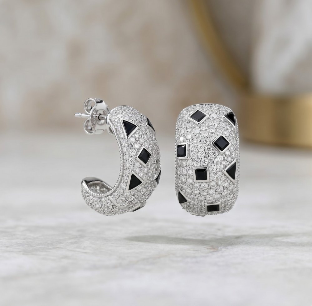 Midnight Mosaic Hoops