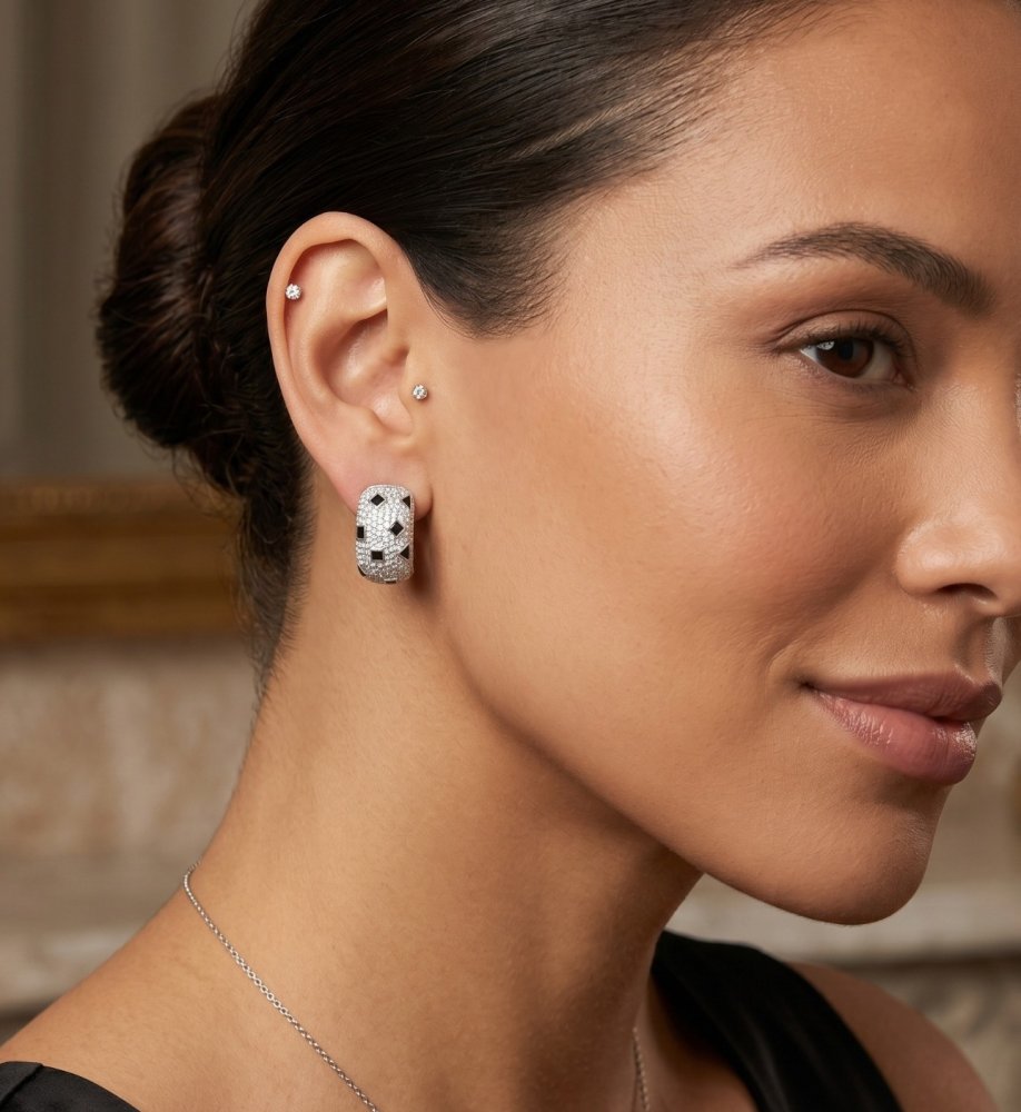 Midnight Mosaic Hoops