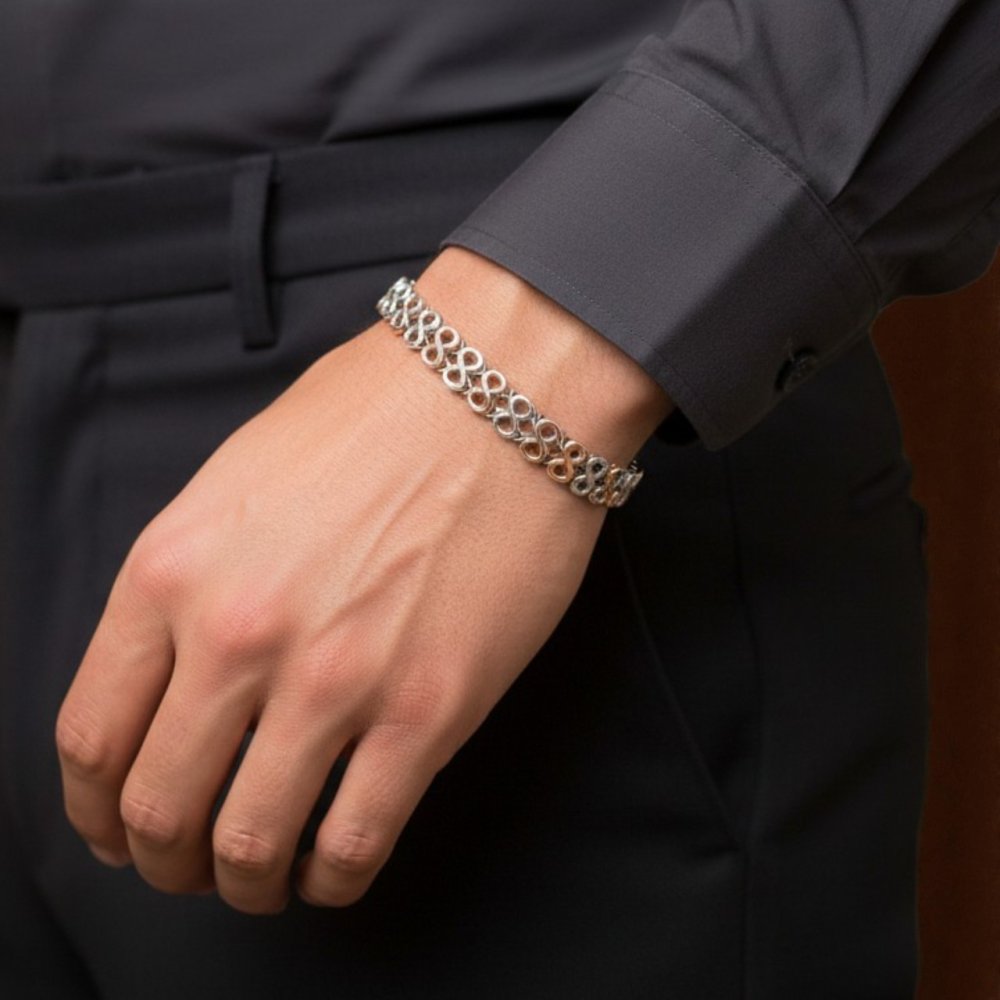 Two-Tone Infinity Link Bracelet