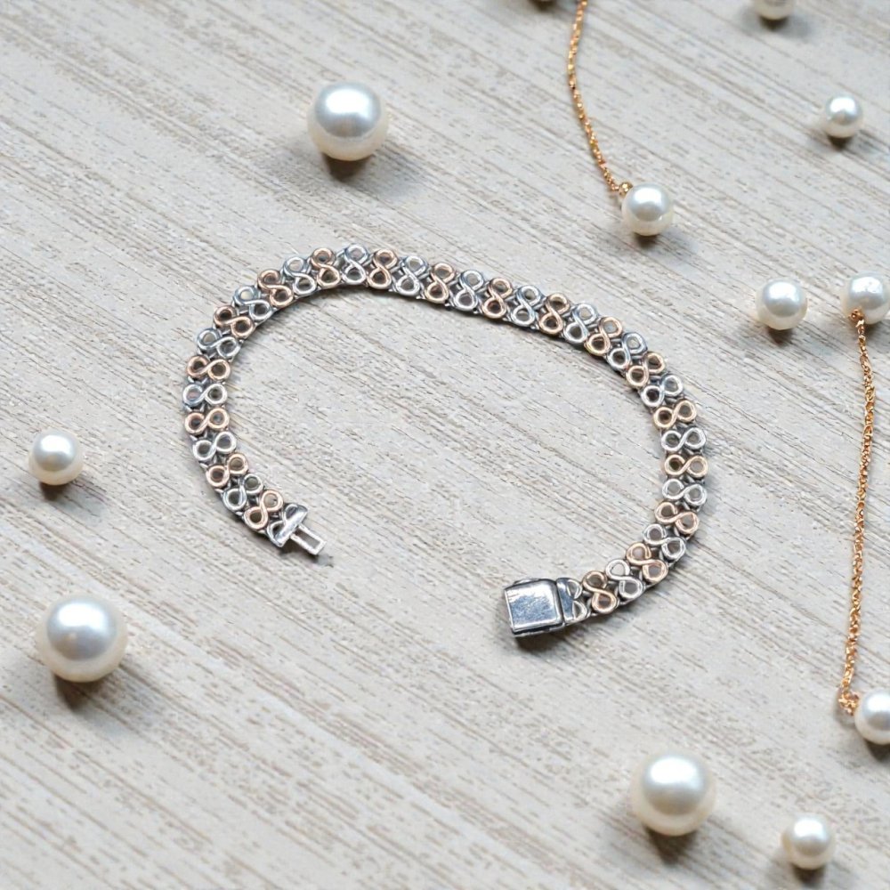 Two-Tone Infinity Link Bracelet