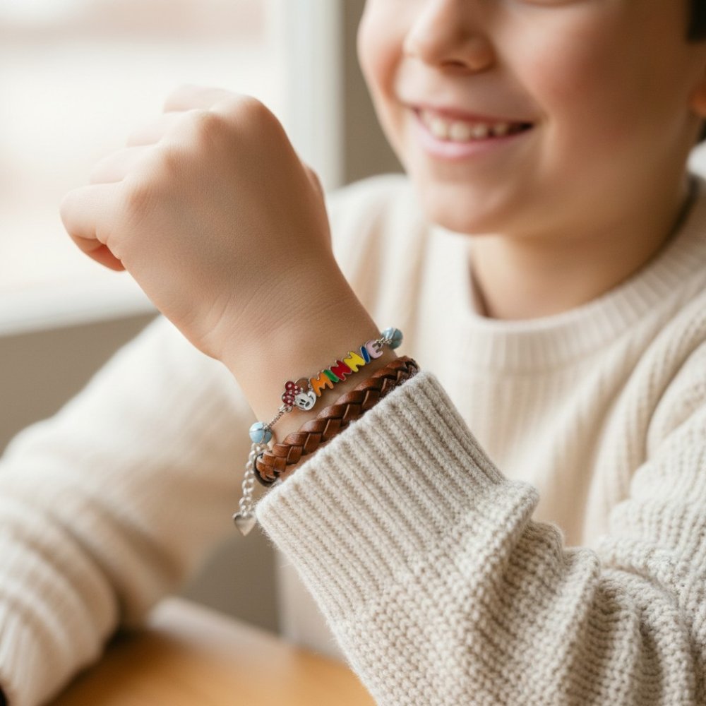 Rainbow Minnie Name Bracelet