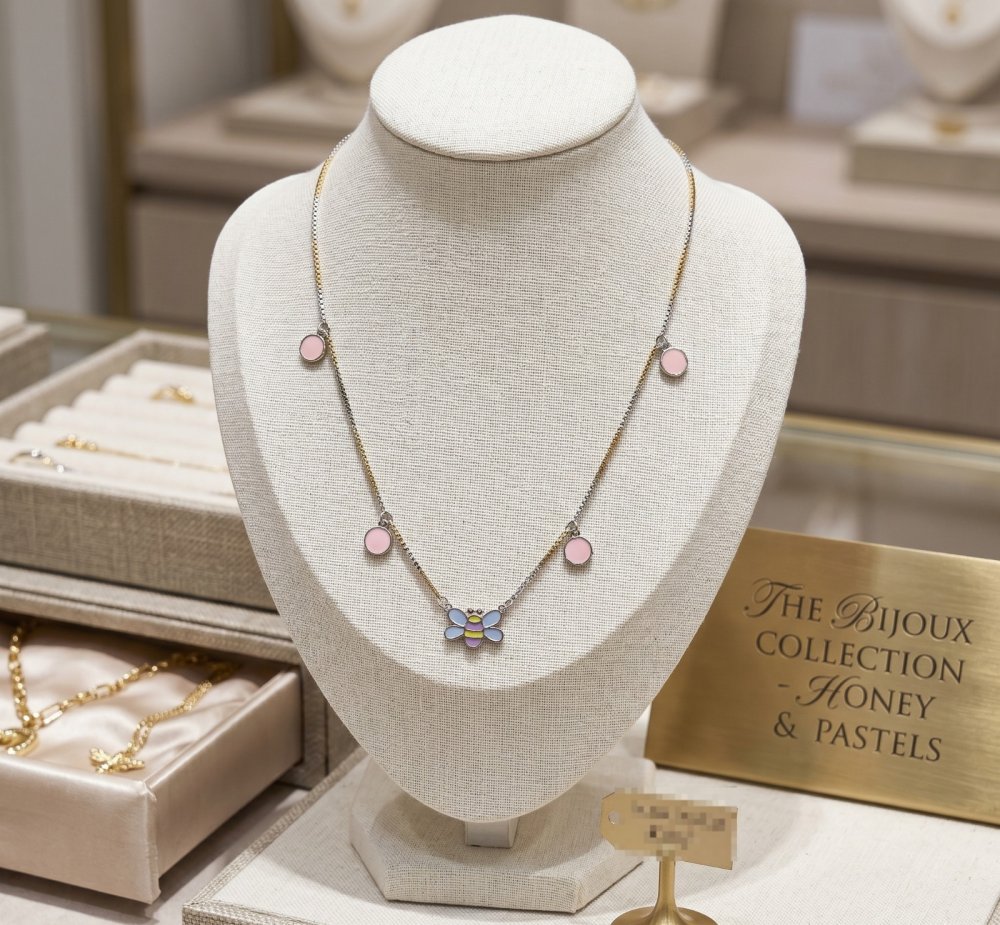 Bee Enamel Charm Necklace