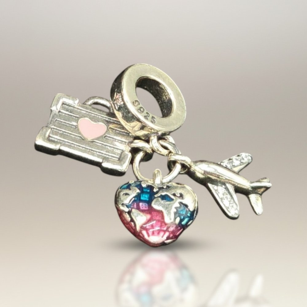 Wanderlust Globe & Travel Charm
