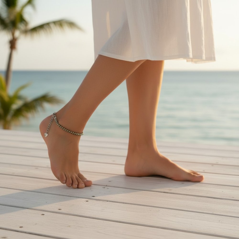 Pyrite Beaded Anklet