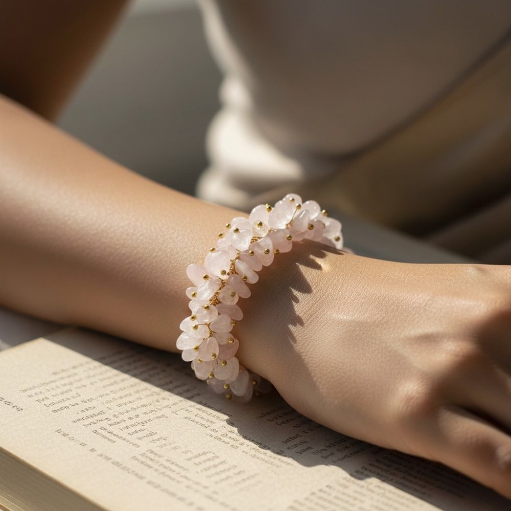 Rose Quartz Cascade Bracelet