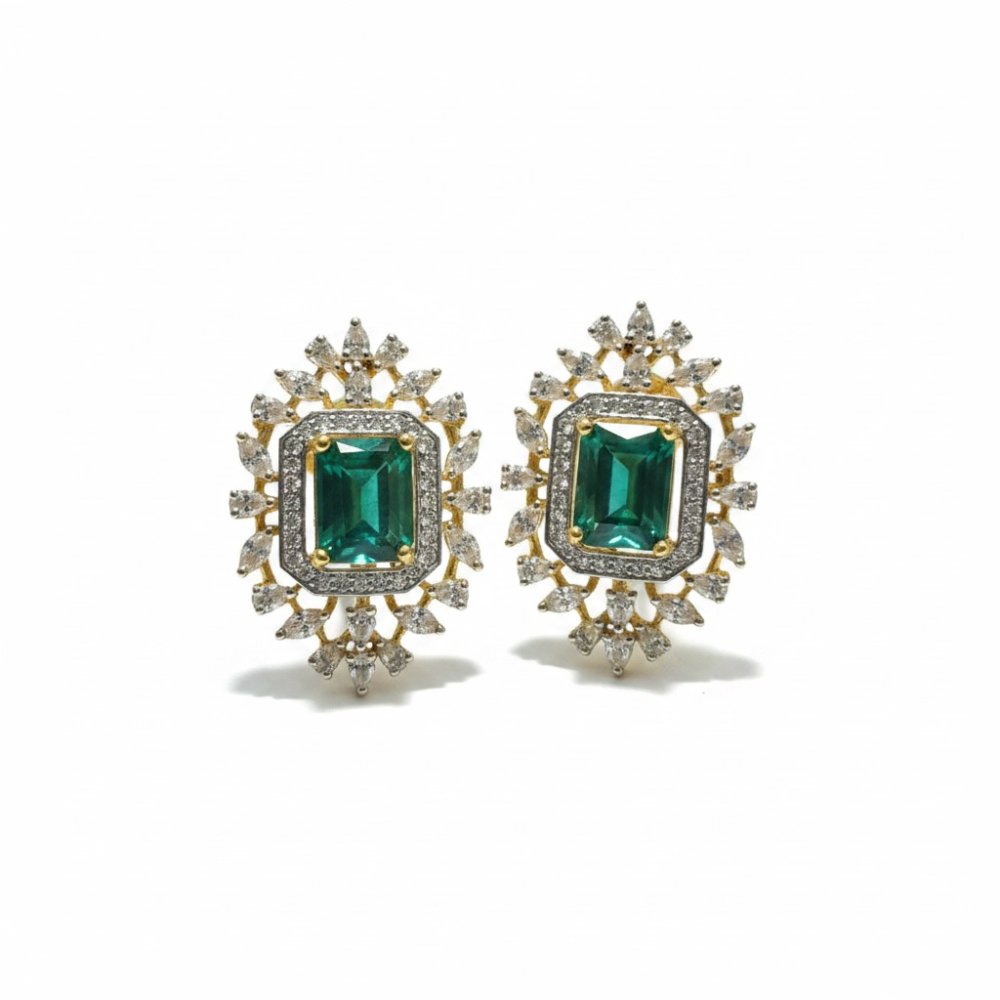 Emerald Aura Statement Studs