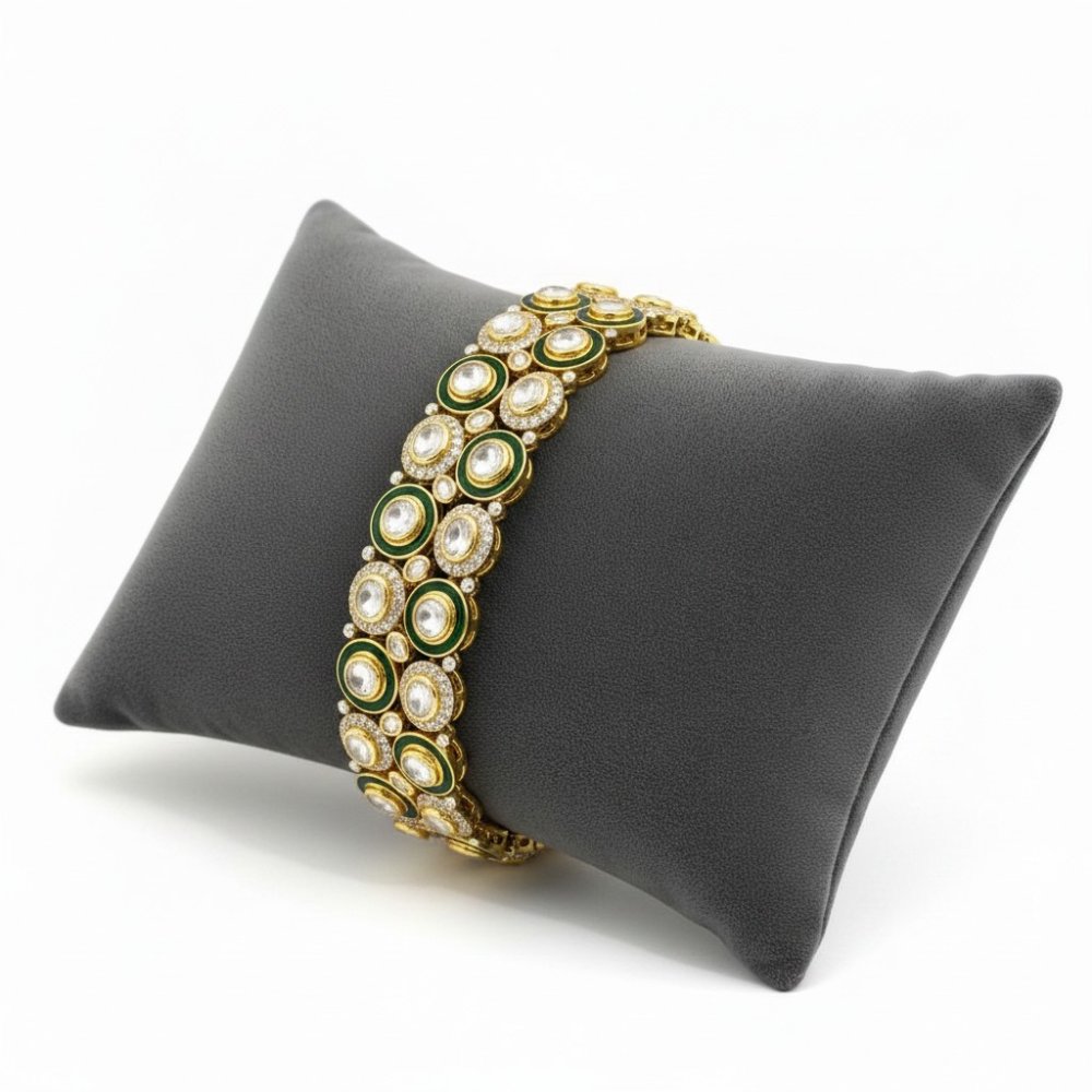 Emerald & Kundan Sterling Bracelets