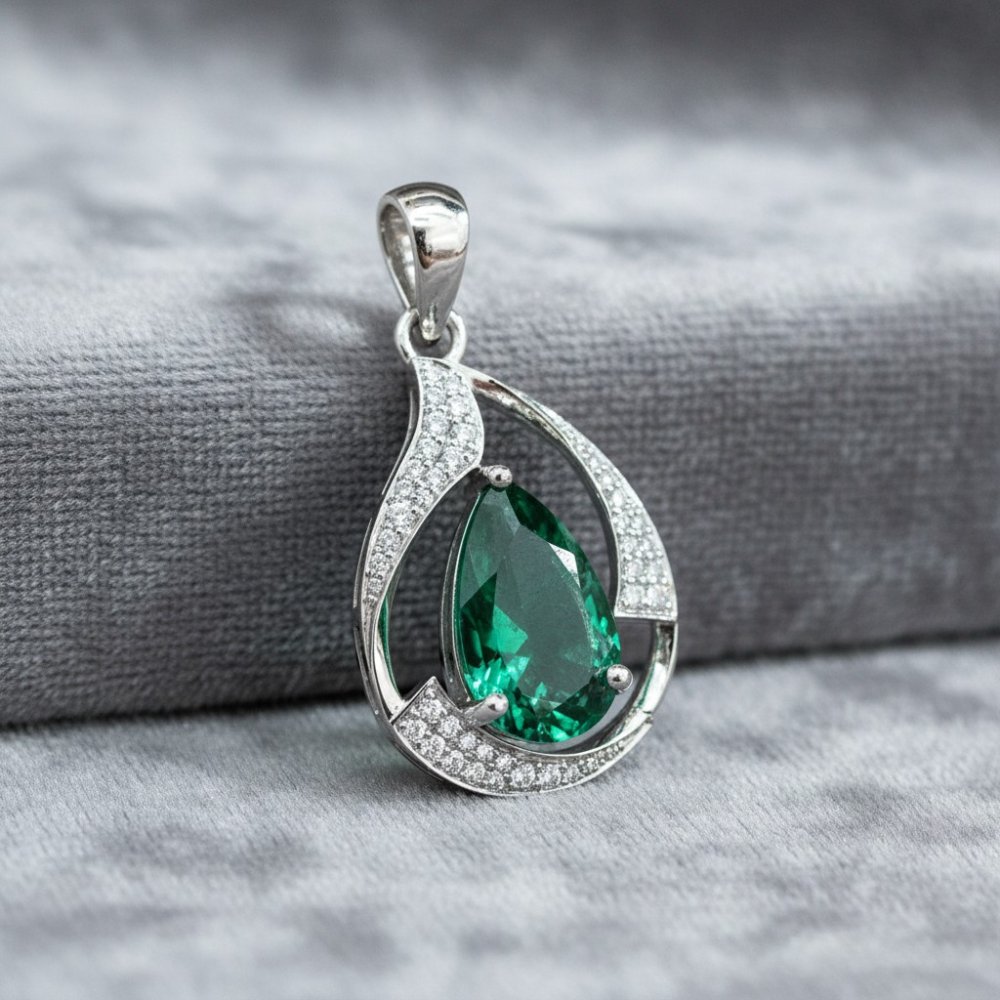 Emerald Teardrop Pendant