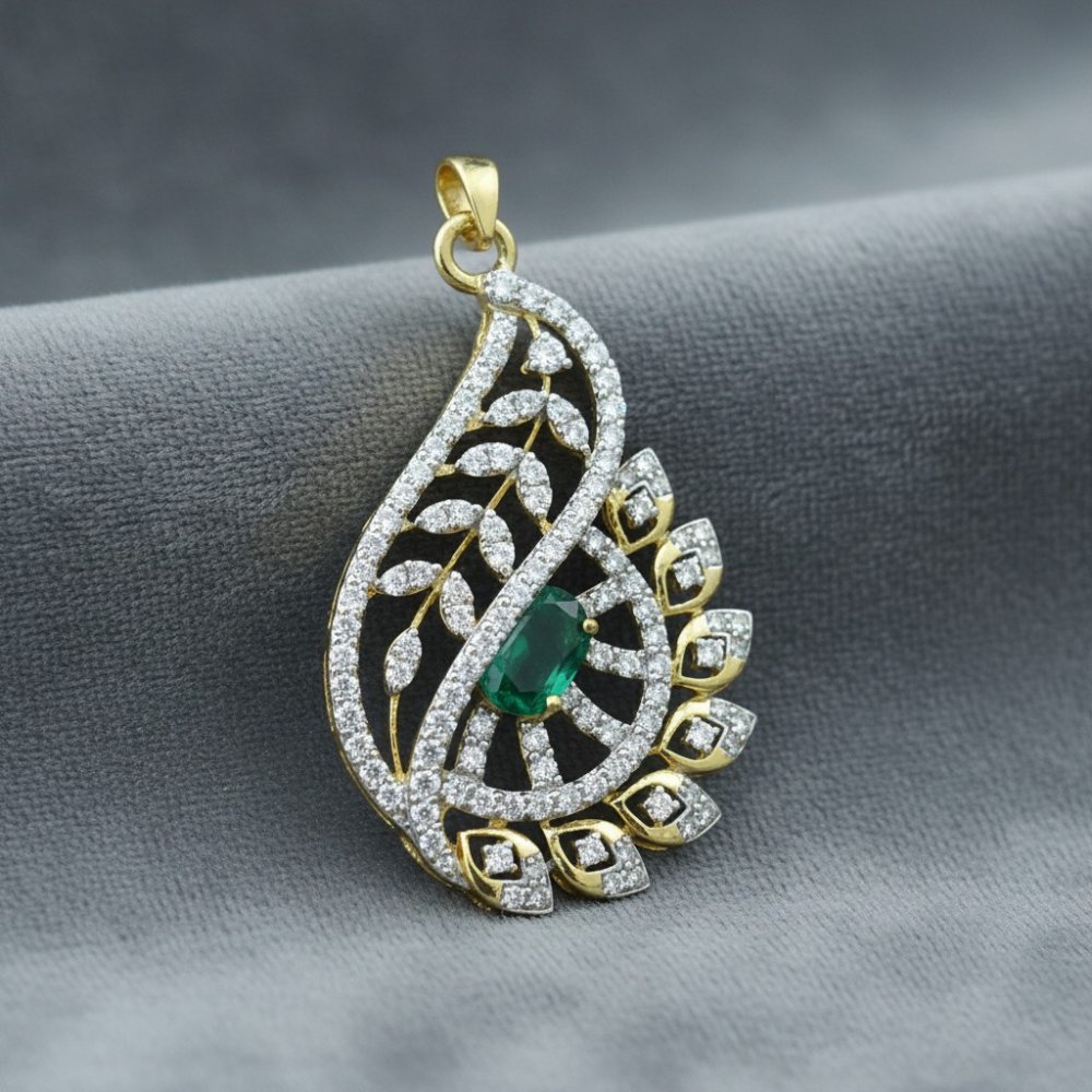 Emerald Paisley Pendant