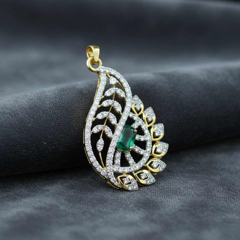 Emerald Paisley Pendant