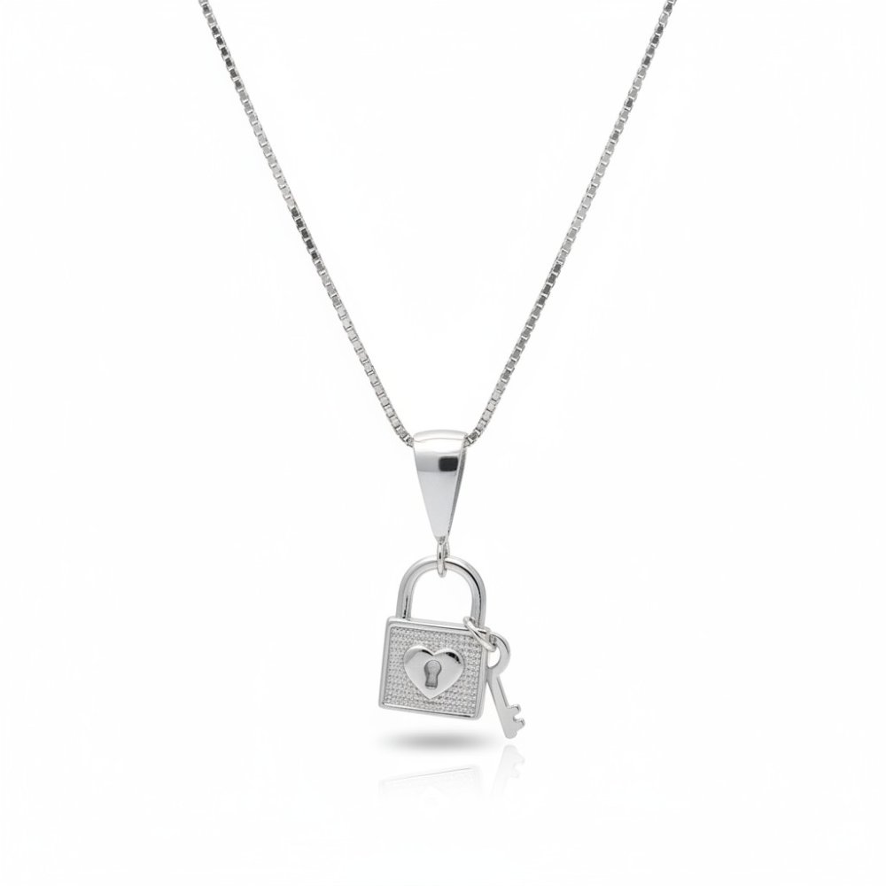 Silver Lock & Key Pendant