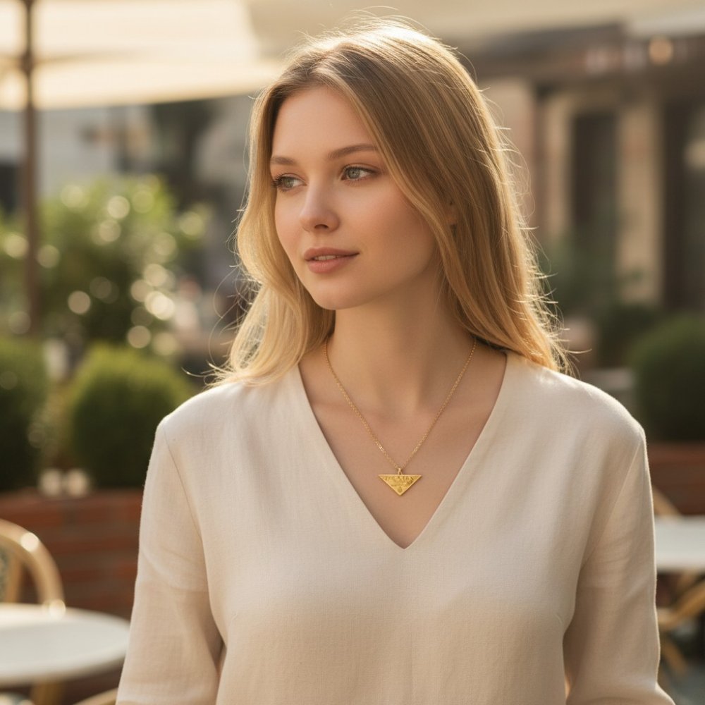 Prada Triangle Necklace