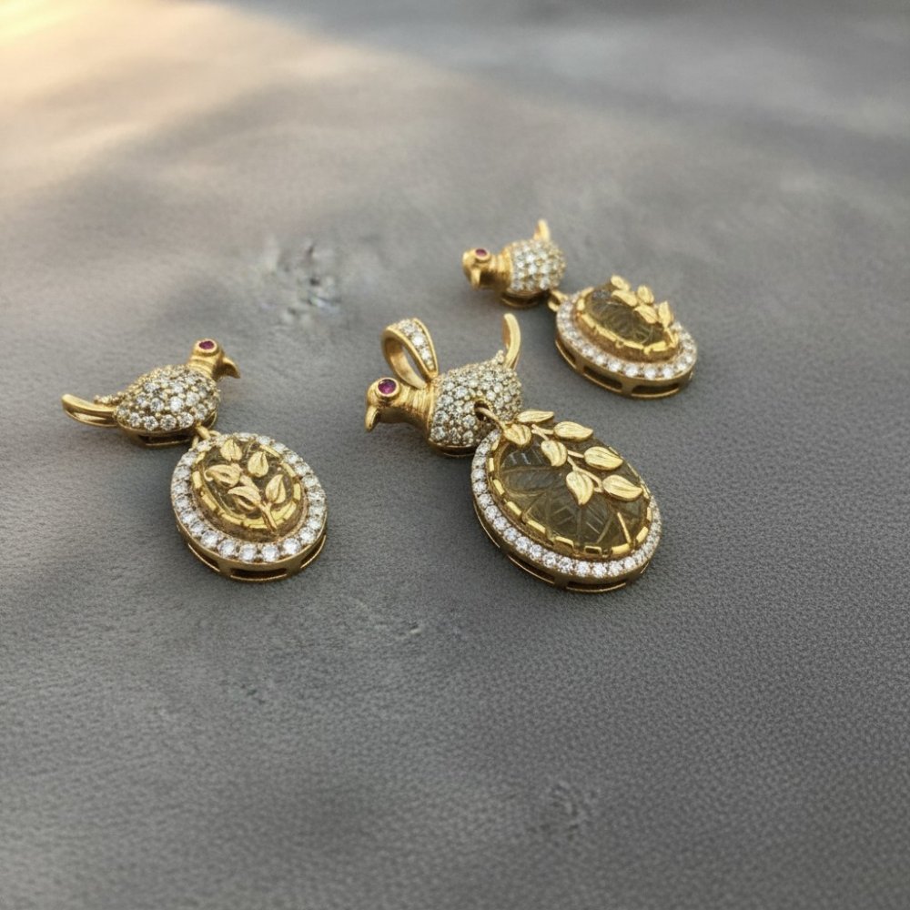 Mayura Leaf & Bird Silver Set
