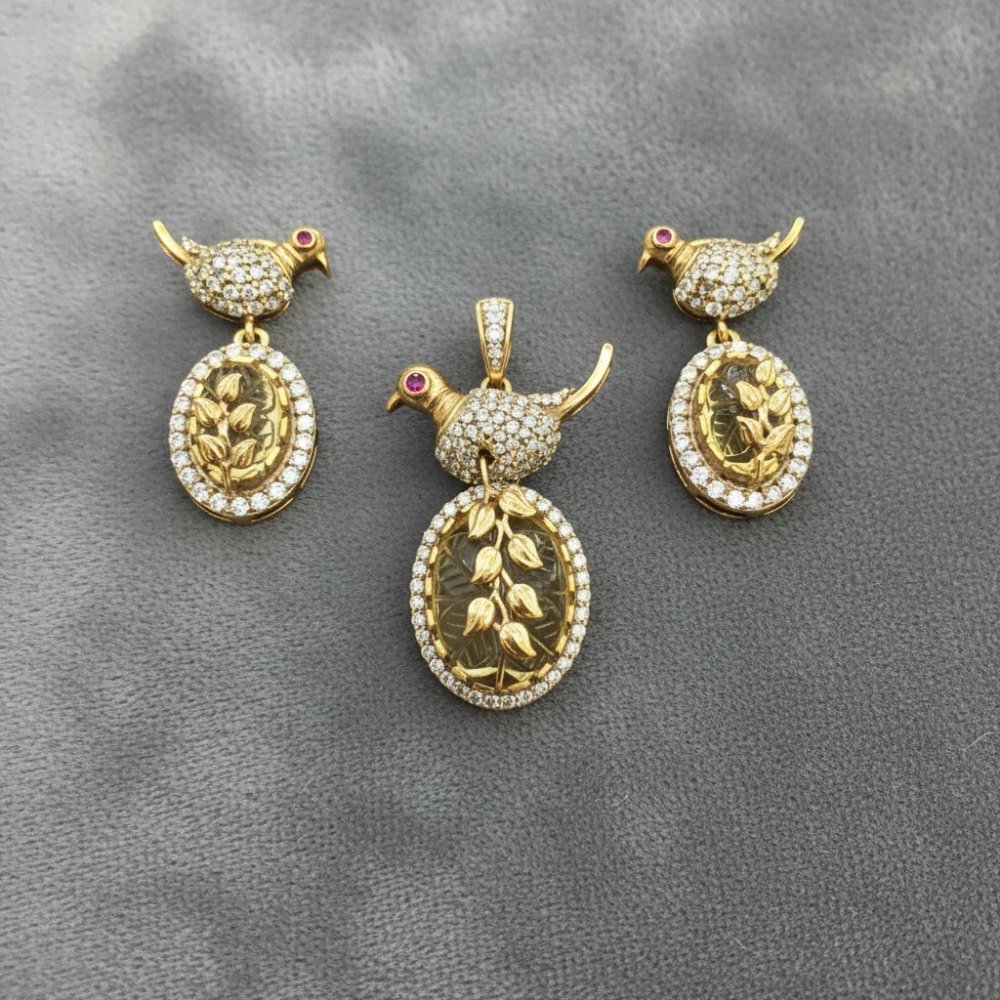Mayura Leaf & Bird Silver Set