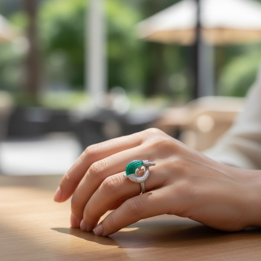 Croco Luxe Statement Ring