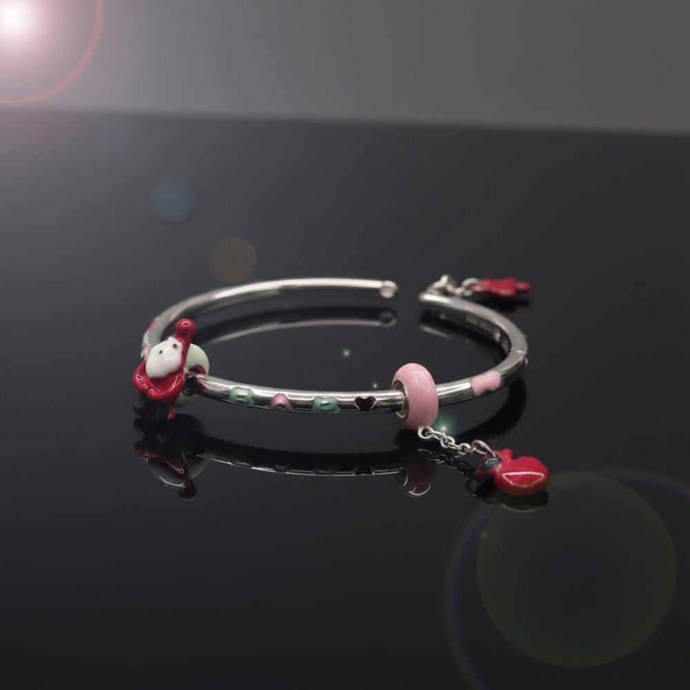 Tiny Charm Sterling Silver Kids Kada