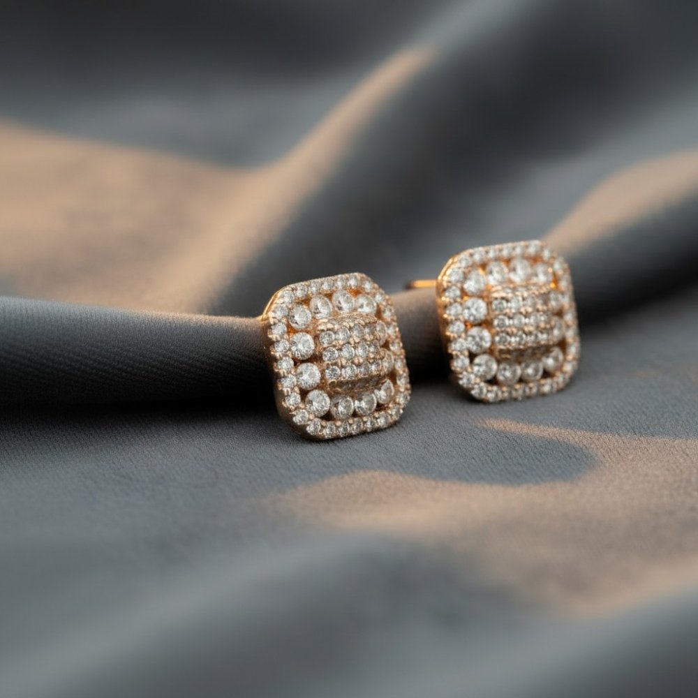 Stella Square Halo Studs