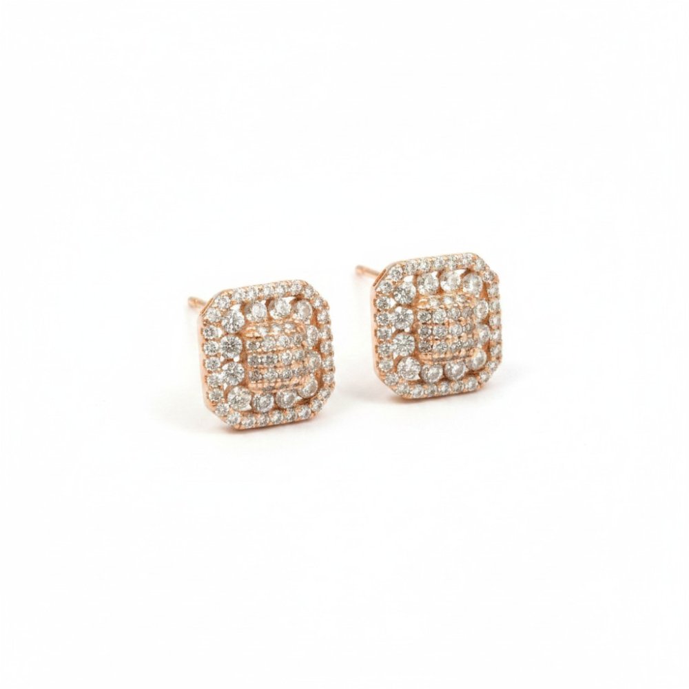 Stella Square Halo Studs