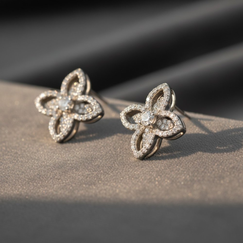 Silver Flora Bloom Studs