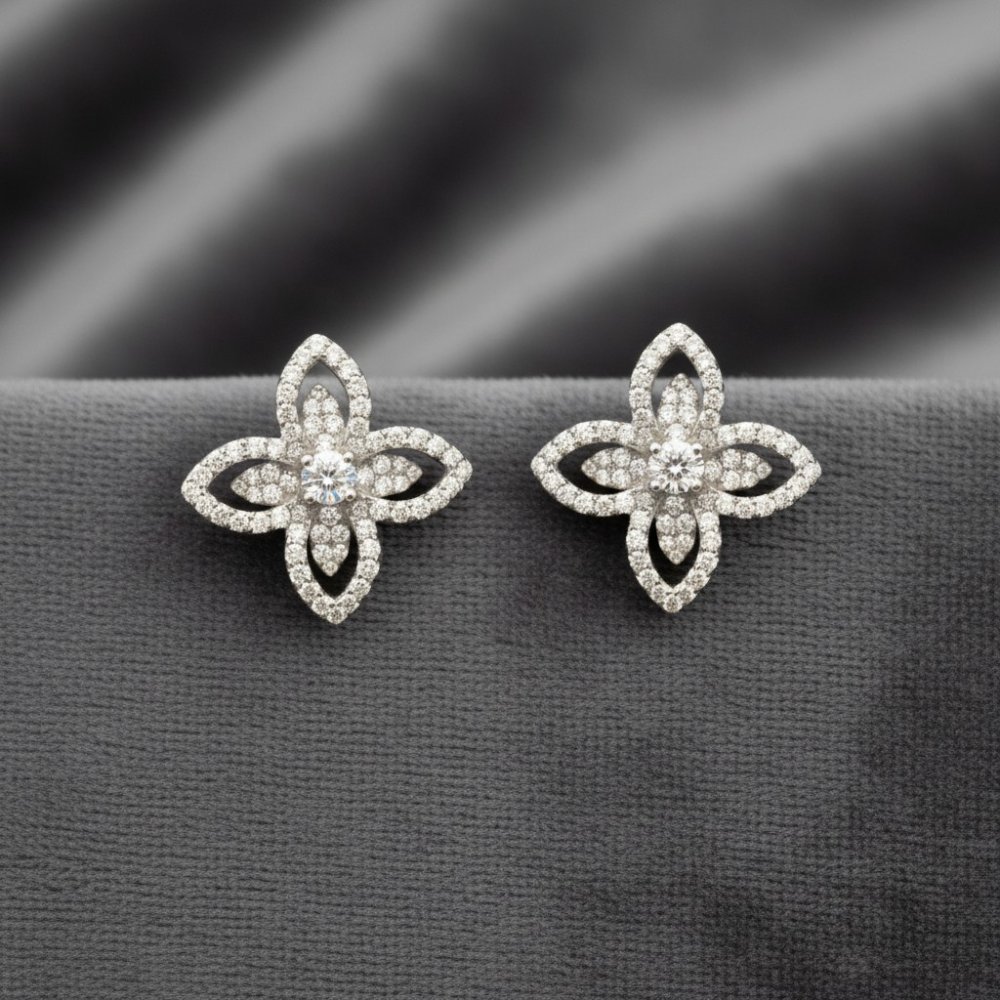 Silver Flora Bloom Studs