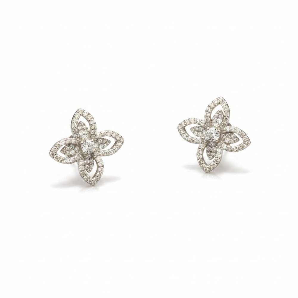 Silver Flora Bloom Studs