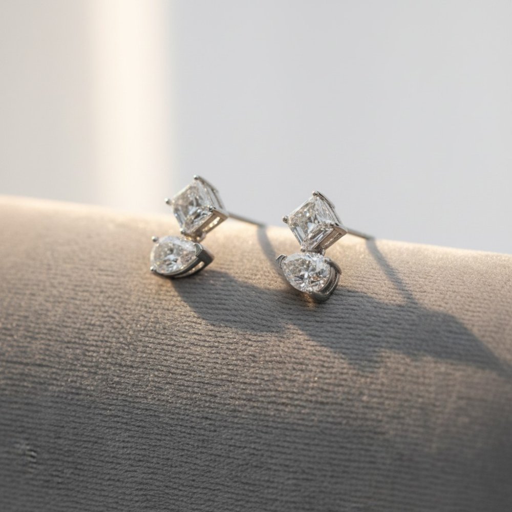 Dual-Cut Drop Earrings