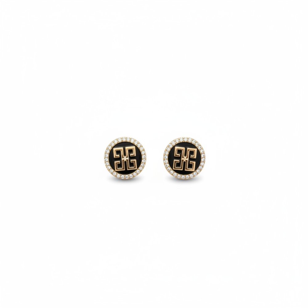 Aura Geometric Onyx Studs