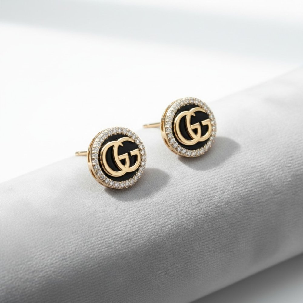 Noir Interlocking Halo Studs