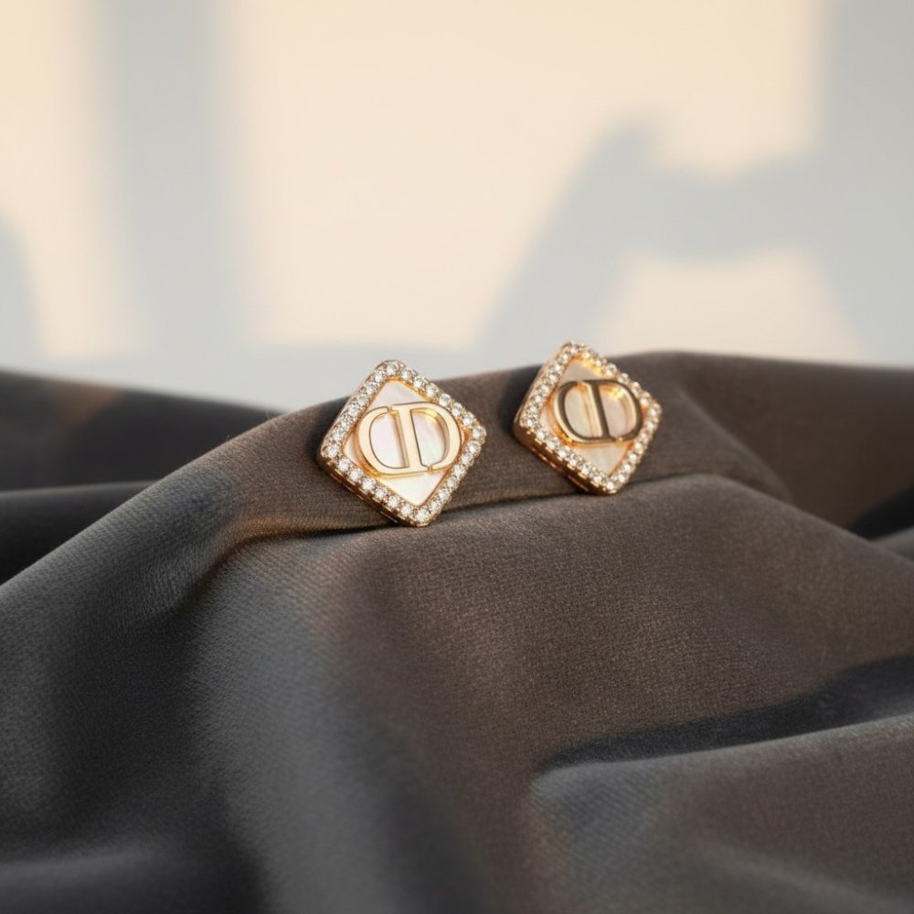 Geometric Monogram Studs