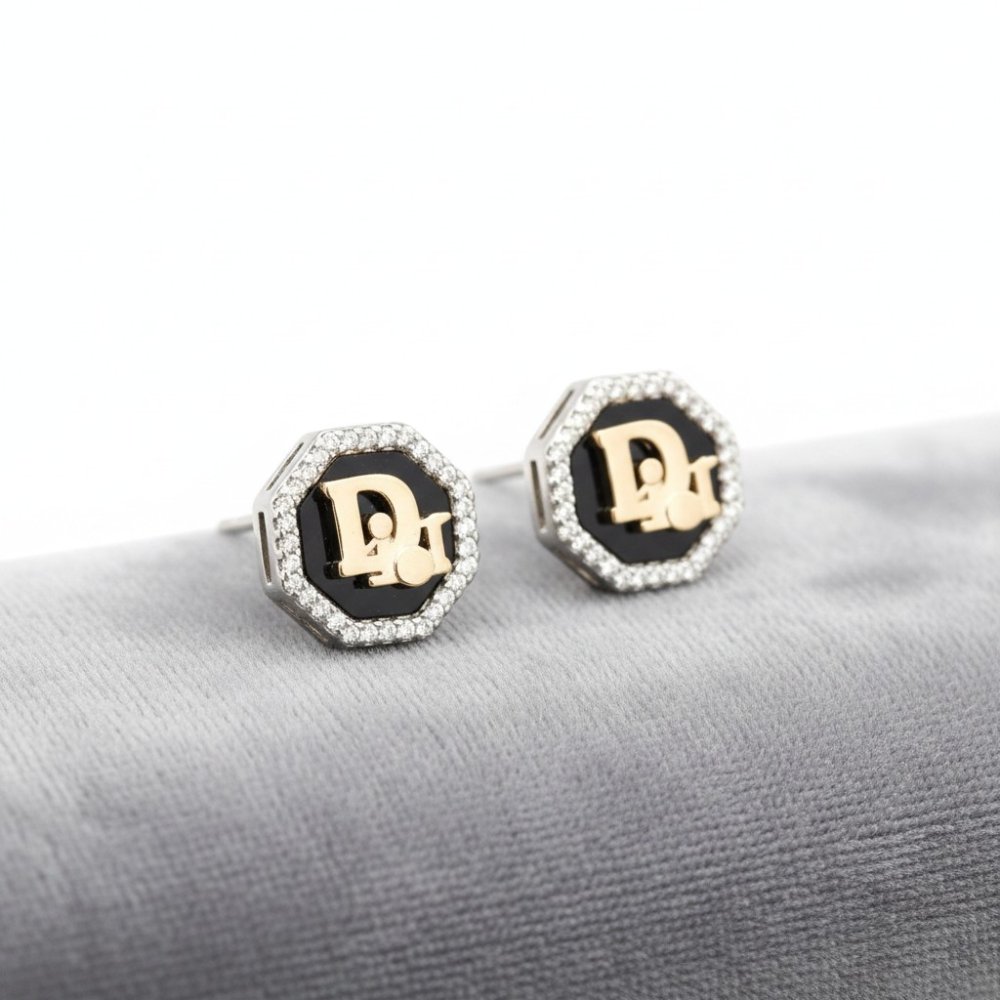 Geometric Luxe Monogram Studs