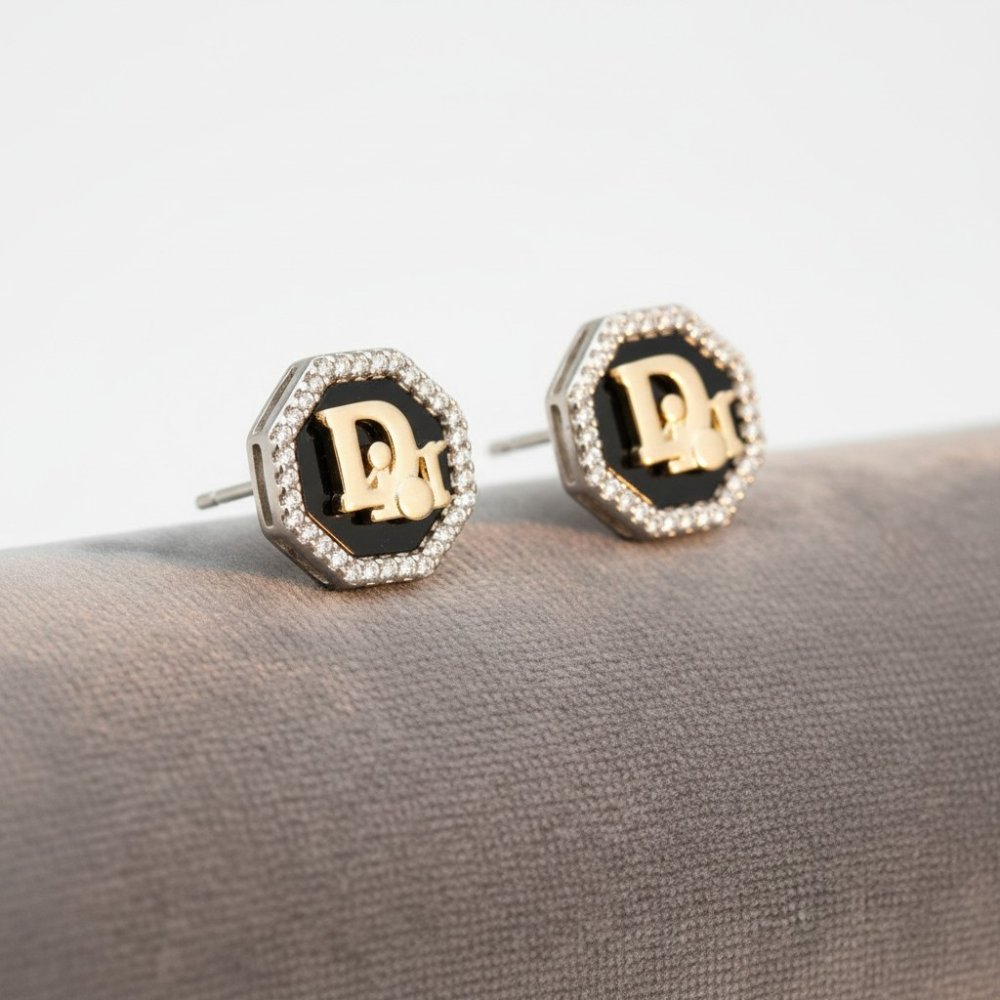 Geometric Luxe Monogram Studs