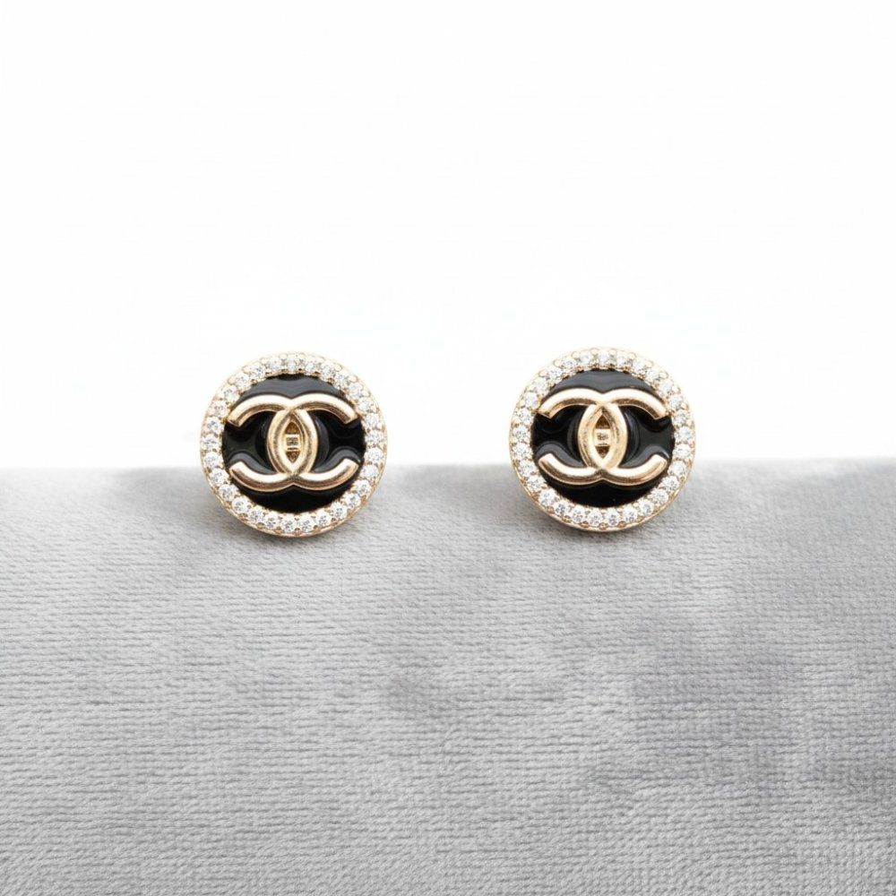 Noir Monogram Studs