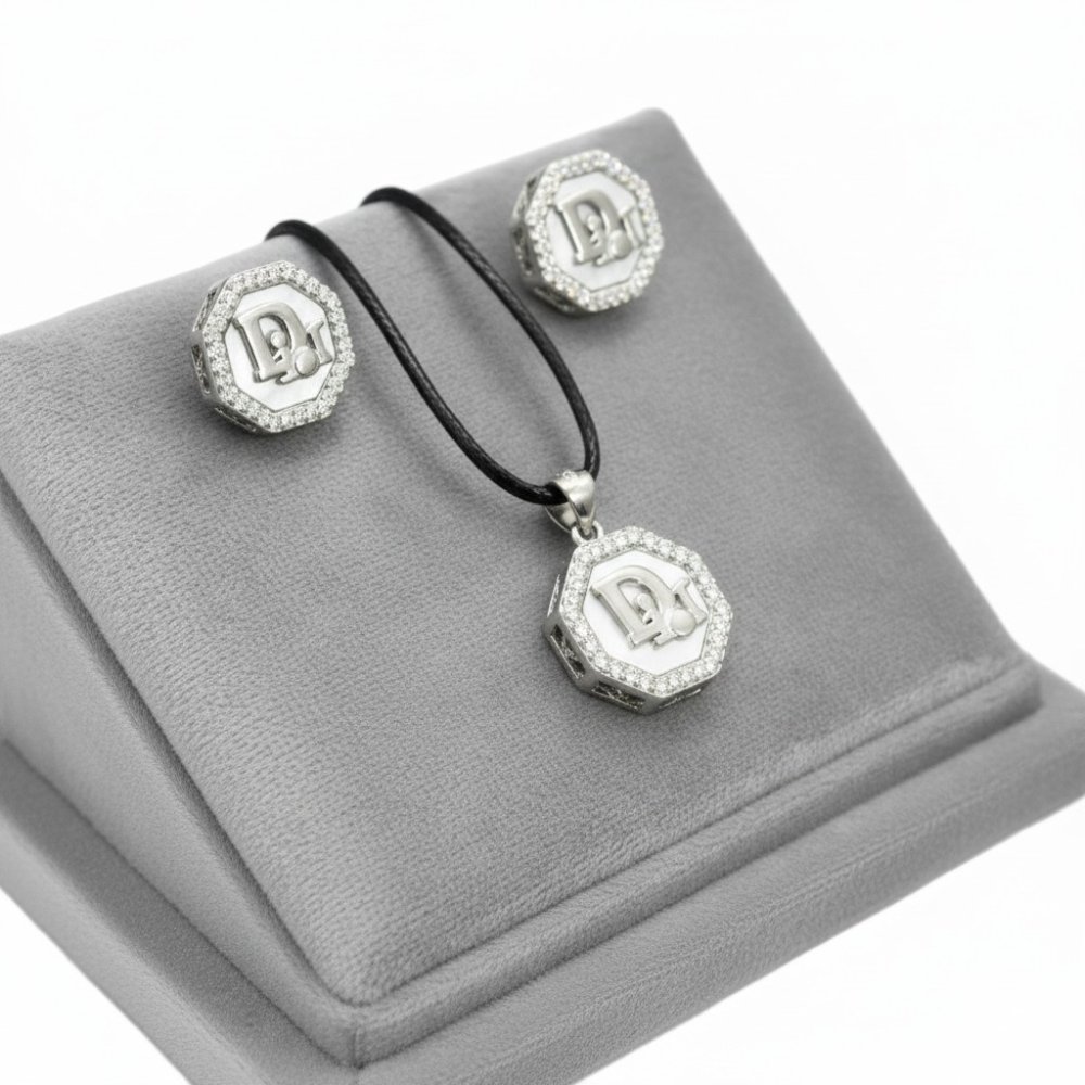 The Octagon Monogram Pendant Set