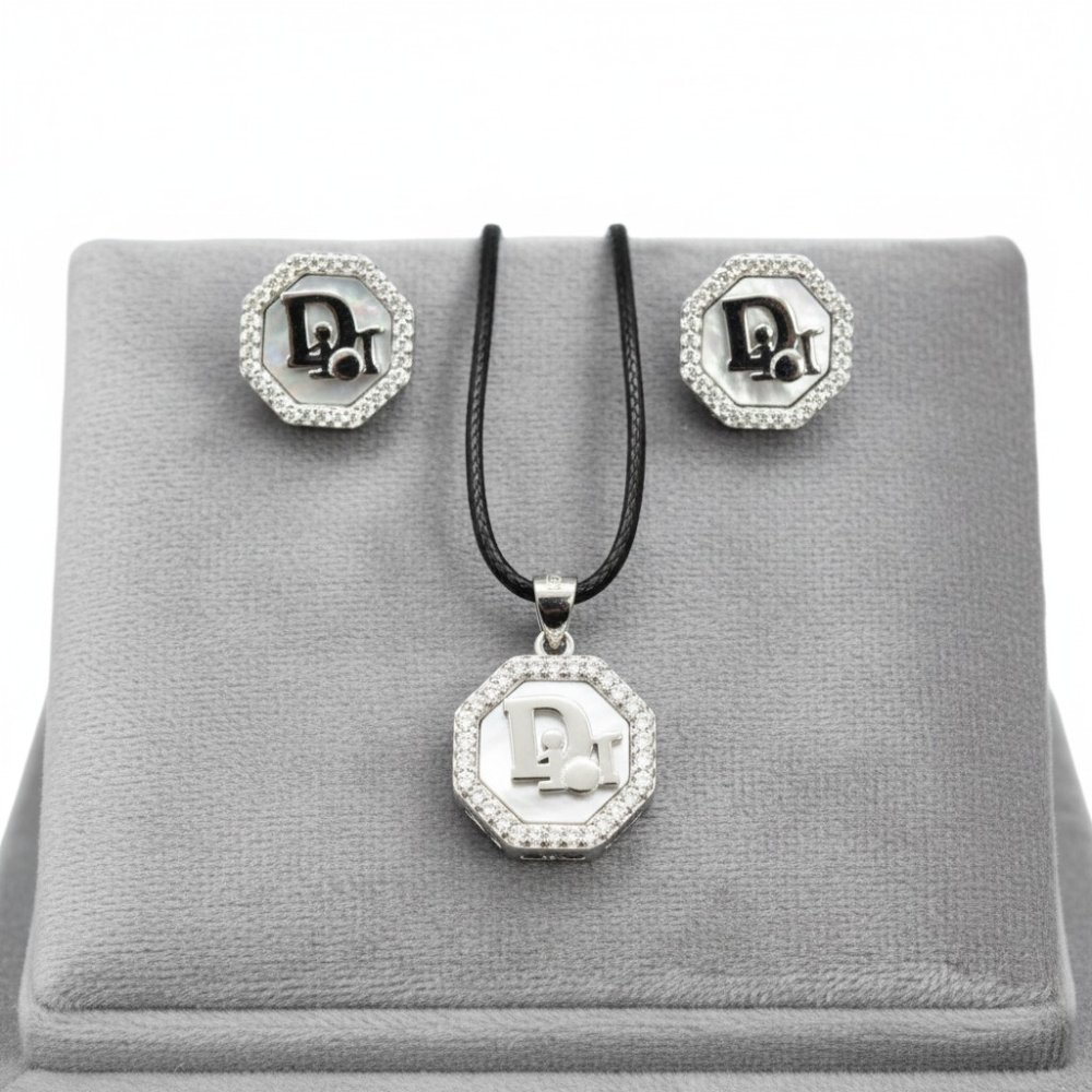 The Octagon Monogram Pendant Set