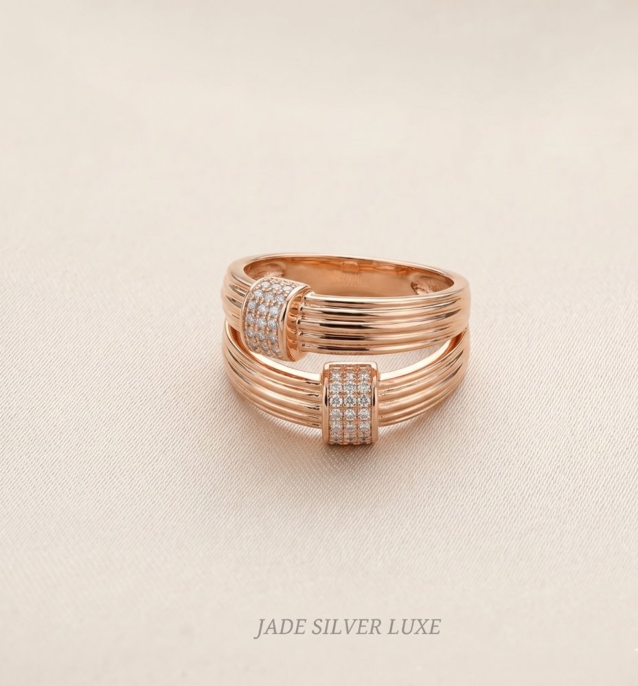 The Aurora Dual-Band Ribbed Ring