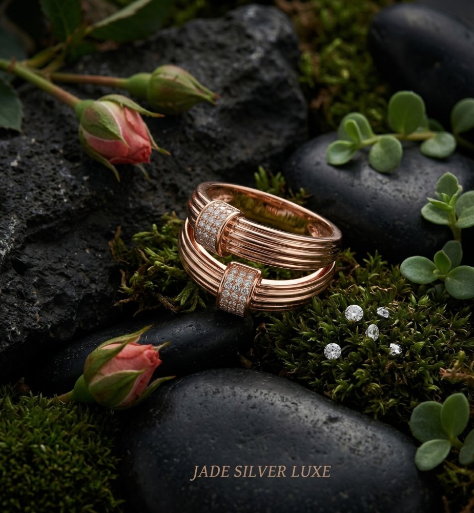 The Aurora Dual-Band Ribbed Ring