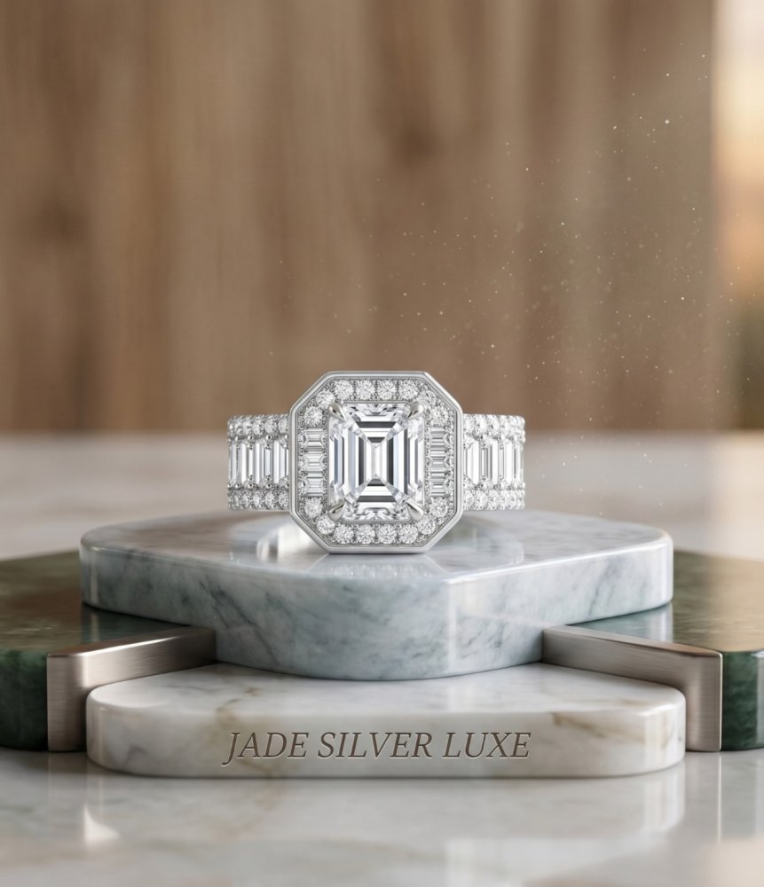 The Empress Emerald-Cut Halo Ring