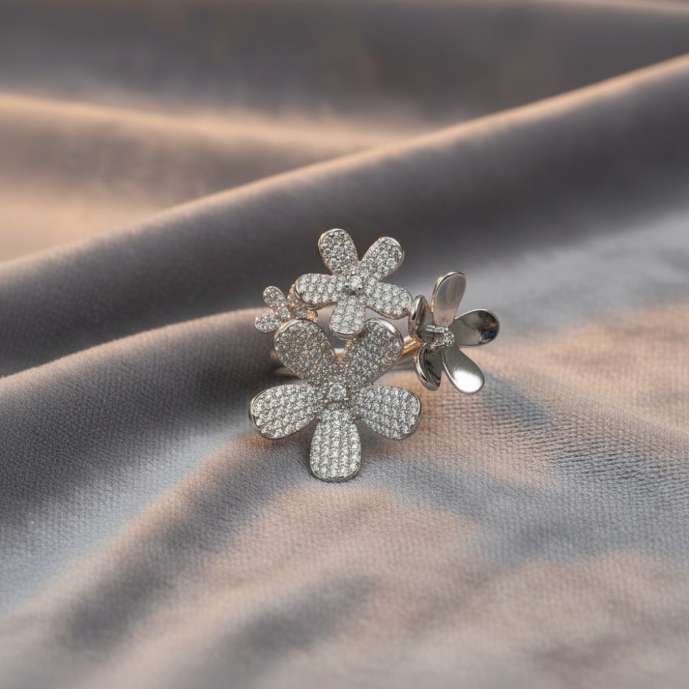 Silver Blossom Bouquet Ring
