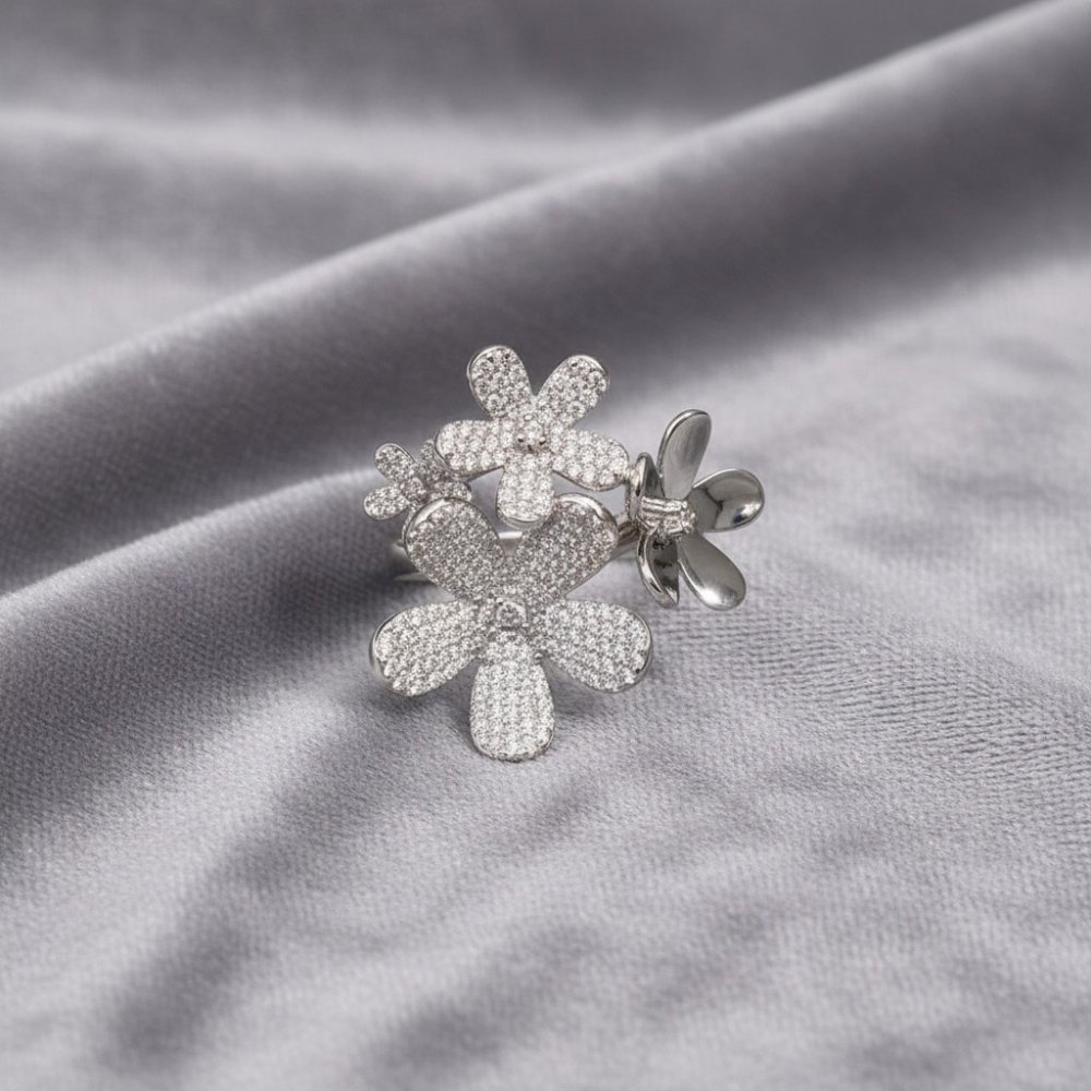 Silver Blossom Bouquet Ring