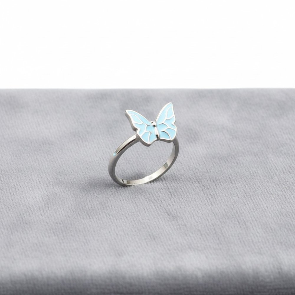 Sky Blue Butterfly Kids Ring