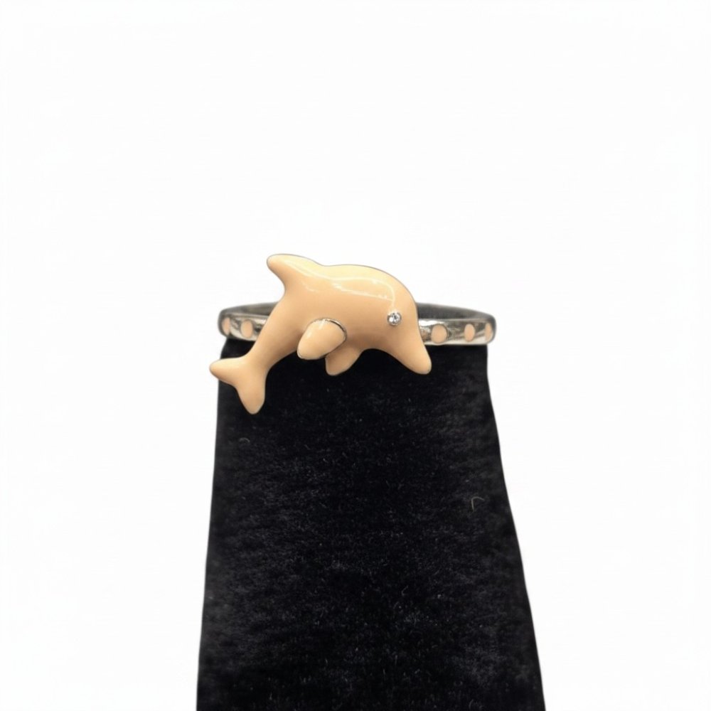 Dolphin Enamel Kids Ring in 925 Sterling Silver
